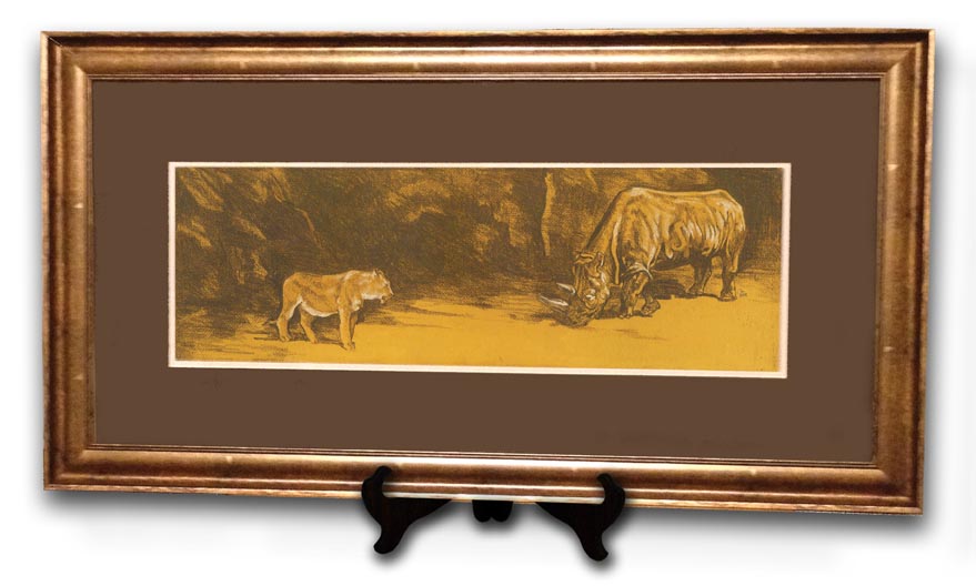 Lion & Rhino Framed Art