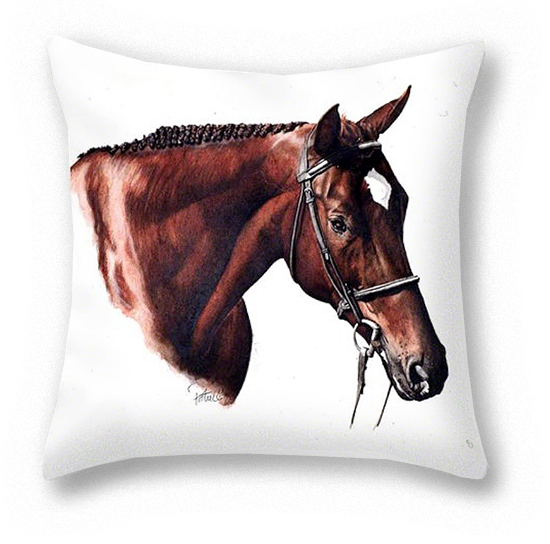 Dave's Horse Pillow ~ Art by Patrice