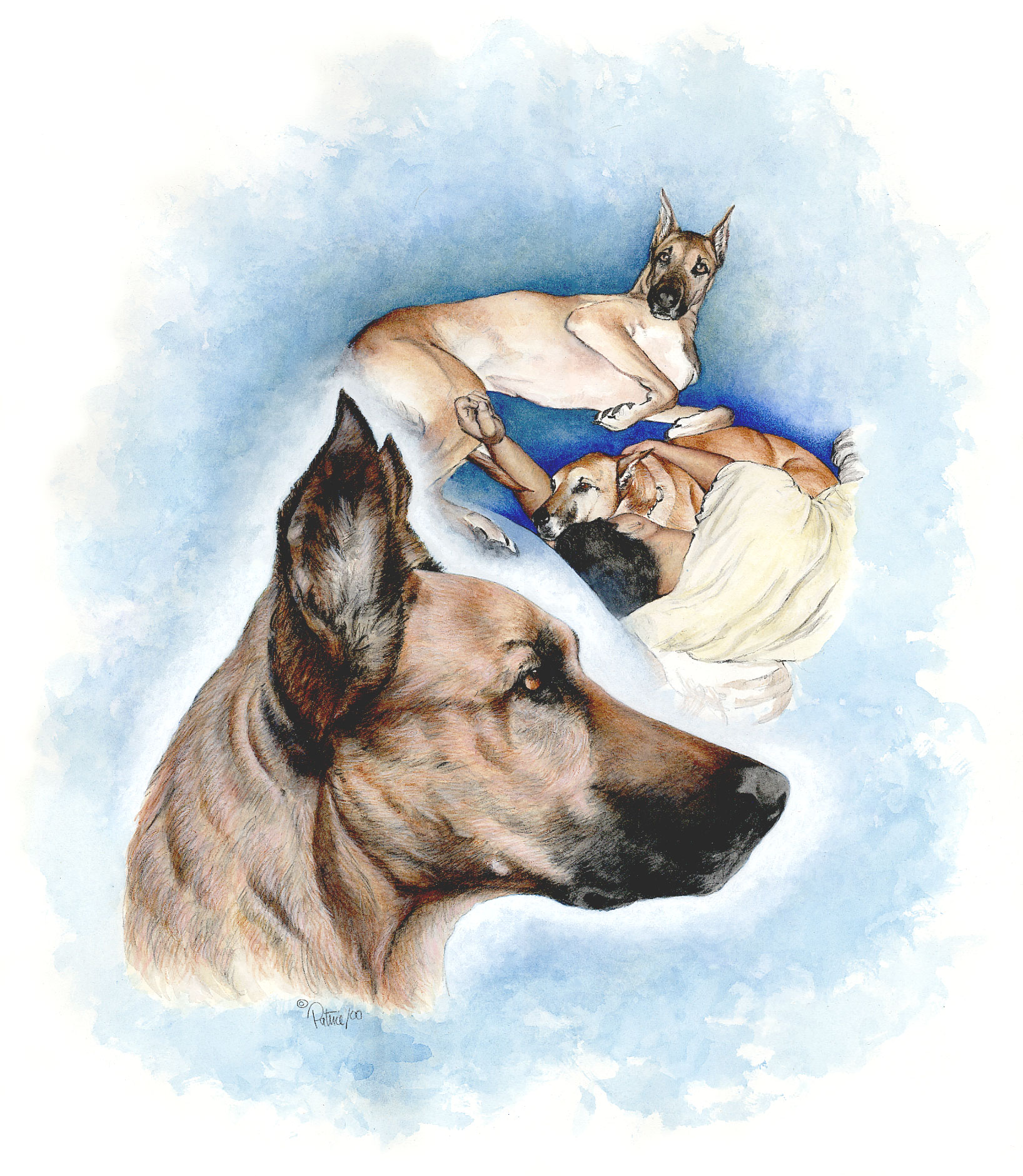 Charles & Brandy ~ Watercolour Painting by Patrice
